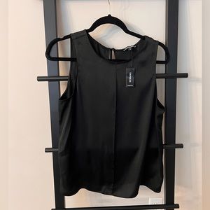 Express sleeveless blouse with seam detail, satin NWT
